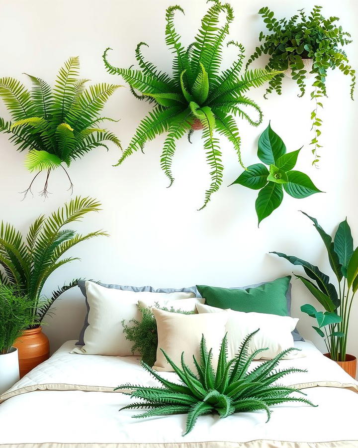 Natural Green Plants with White Backdrops