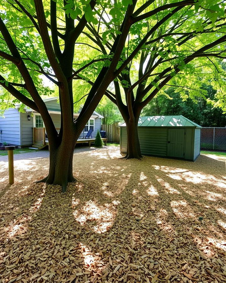 Natural Wood Mulch Patio