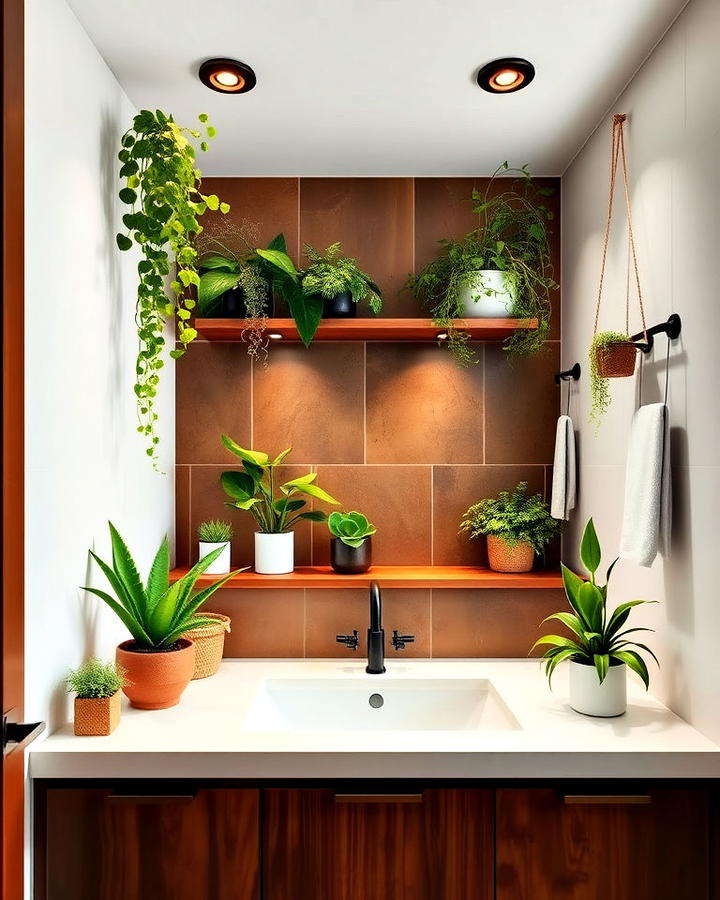 Nature inspired Greenery for Bathroom