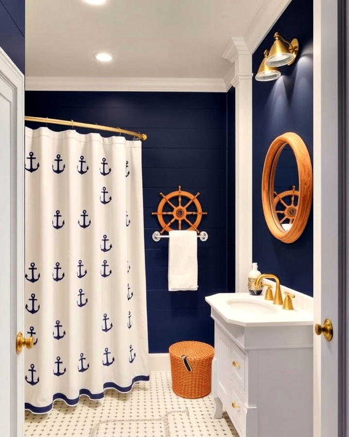 Nautical inspired Blue Bathroom Design