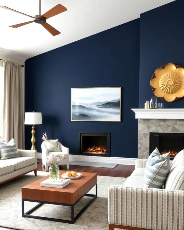 Navy Accent Wall