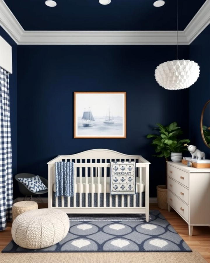 Navy Blue Accent Wall