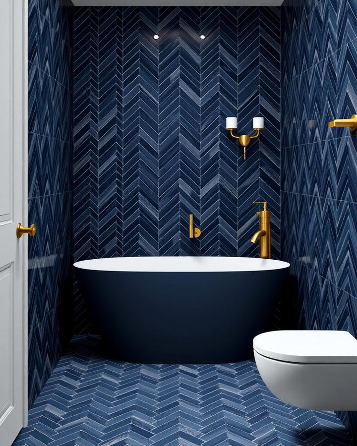 Navy Blue Herringbone Layout
