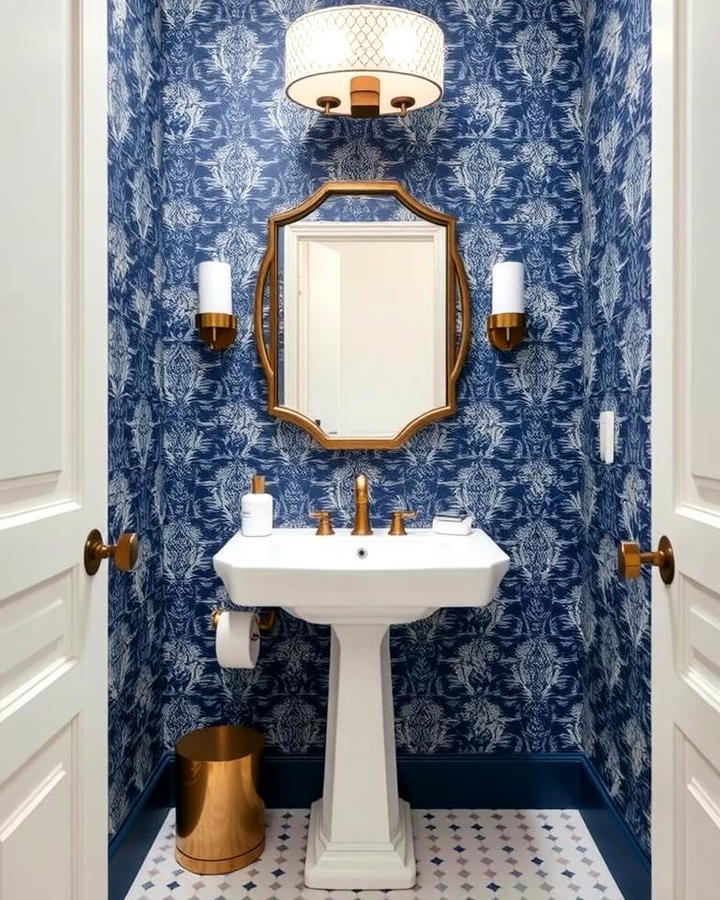 Navy Blue Wallpaper with Subtle Patterns