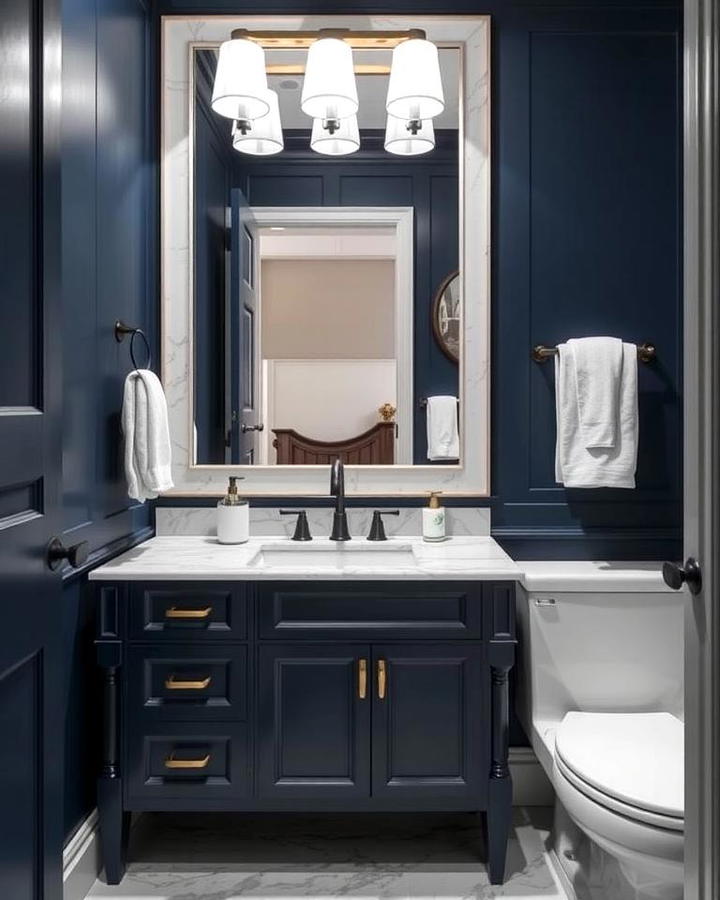 Navy Blue and Marble Combination