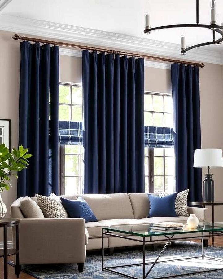 Navy Curtains