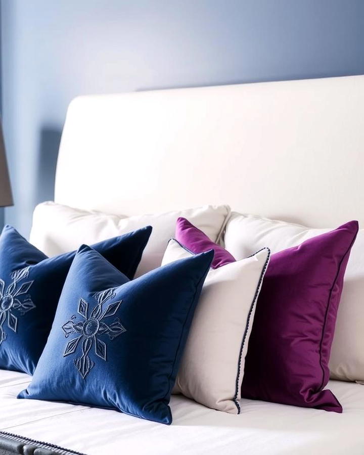 Navy and Amethyst Throw Pillows