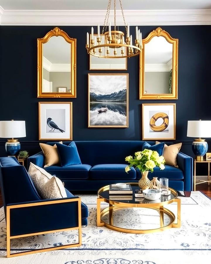 Navy and Gold Accents