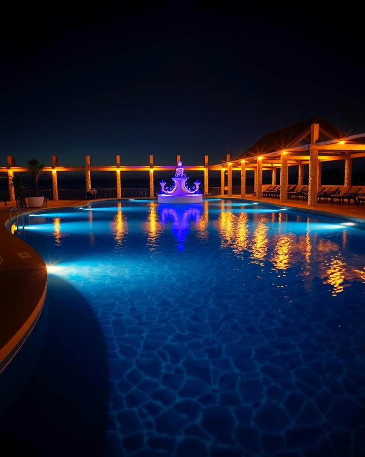 Night Lit Lagoon Pool