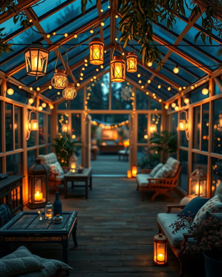 Nighttime Greenhouse Ambiance