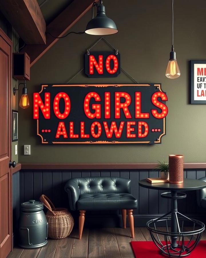 No Girls Allowed Sign