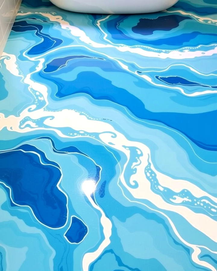 Ocean Wave Effect Epoxy Floor