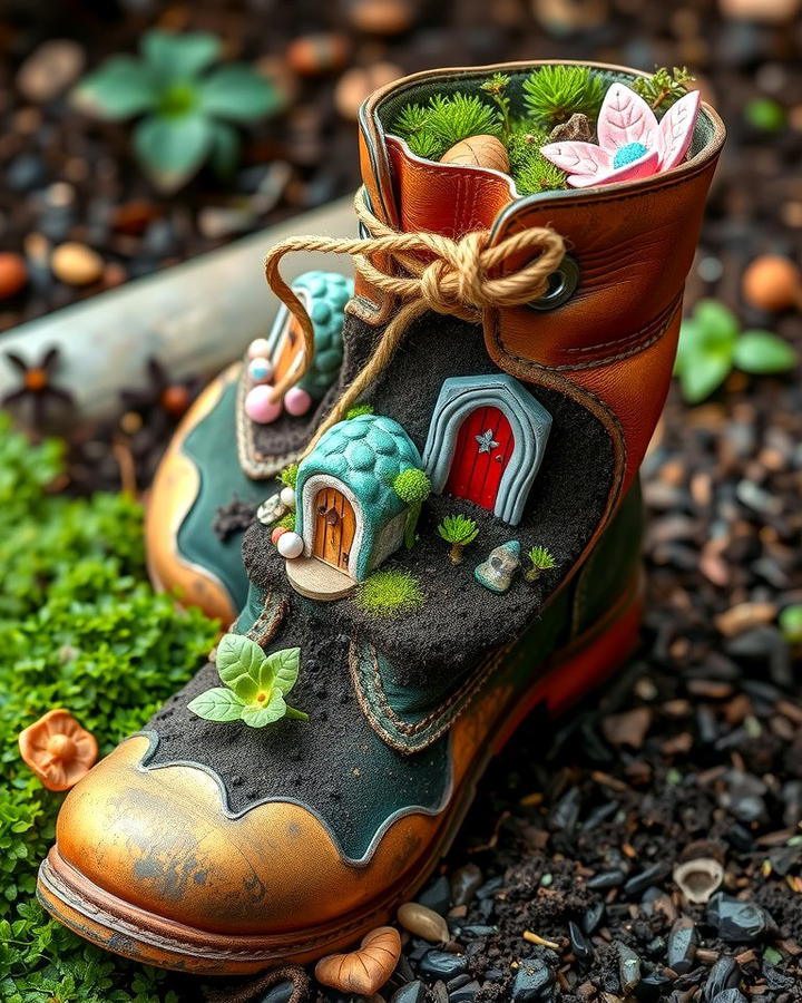 Old Boot Fairy Garden