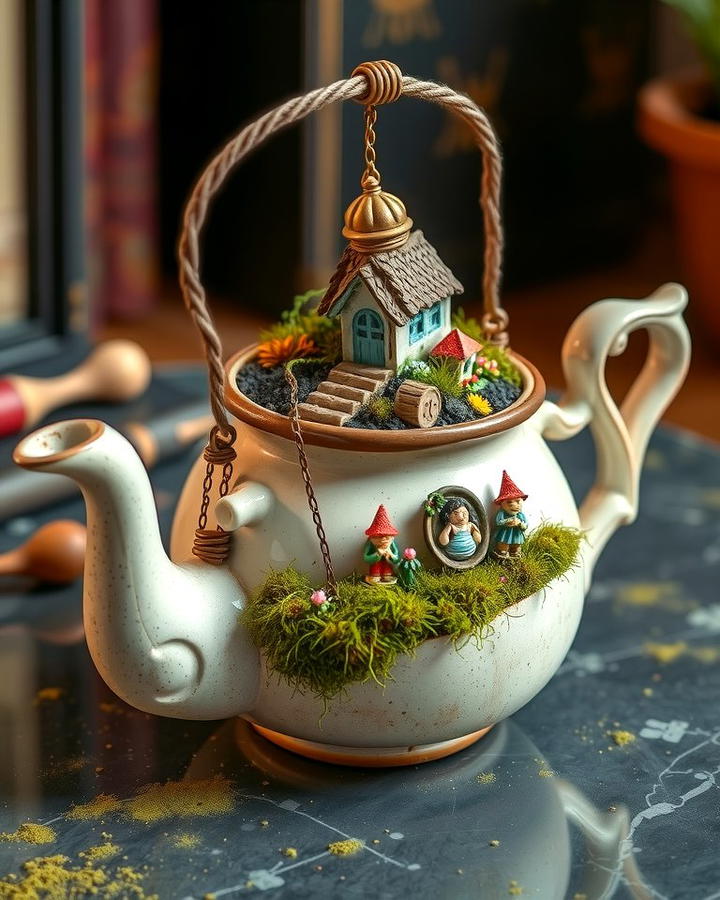 Old Teapot Fairy Garden