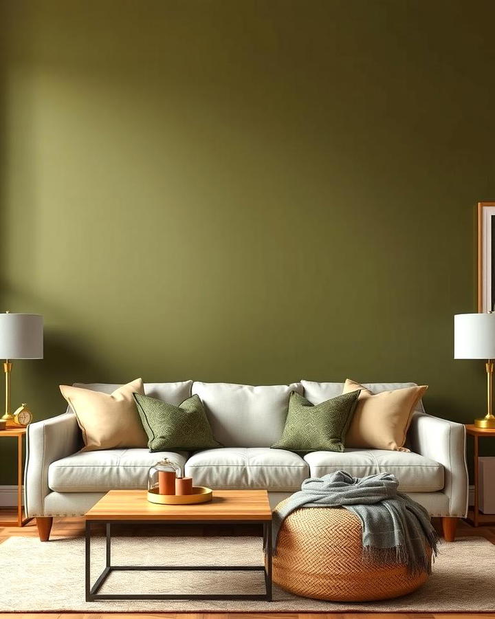 Olive Green Accent Wall