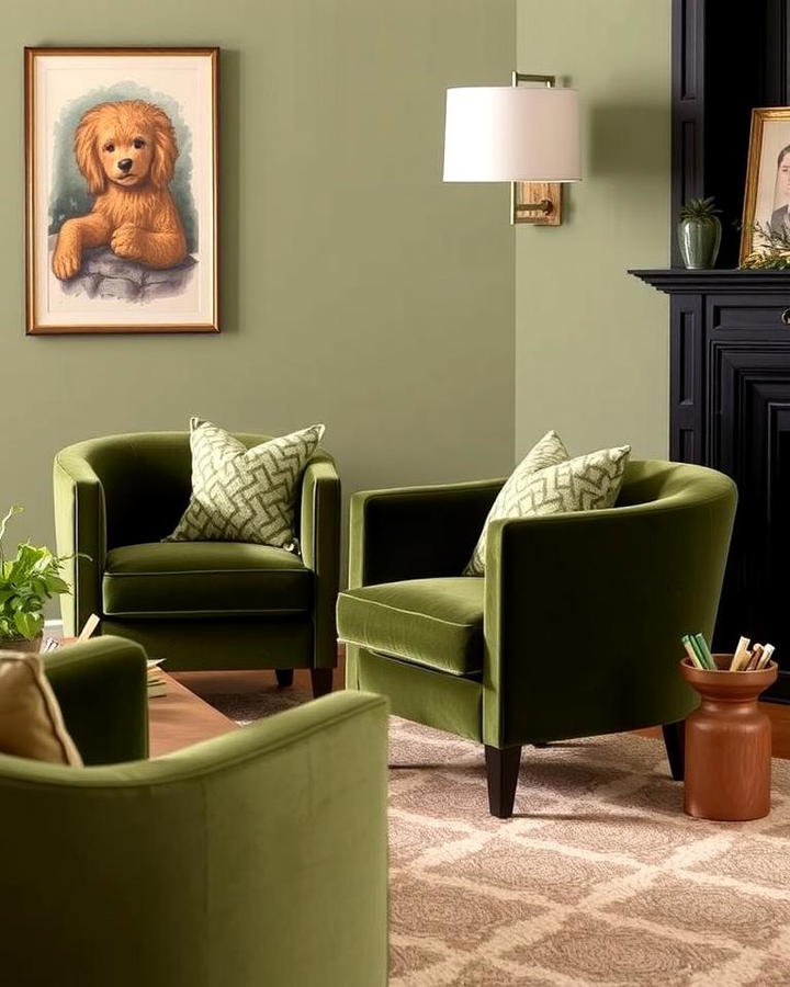 Olive Green Armchairs