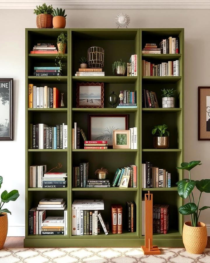 Olive Green Bookshelves