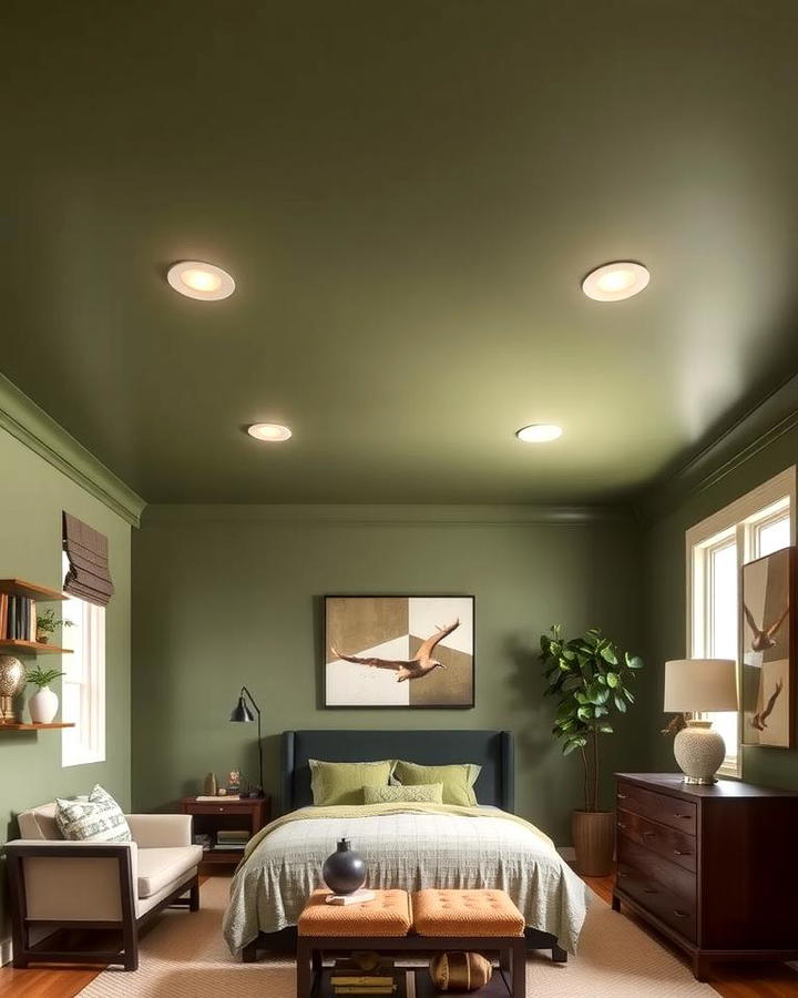 Olive Green Feature Ceiling