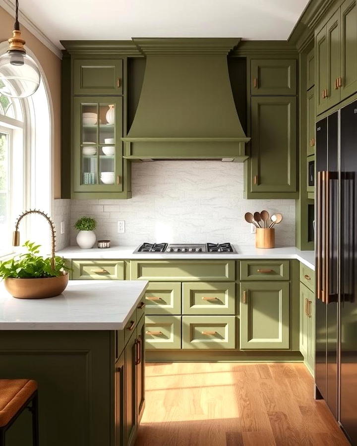 Olive Green Kitchen Cabinets