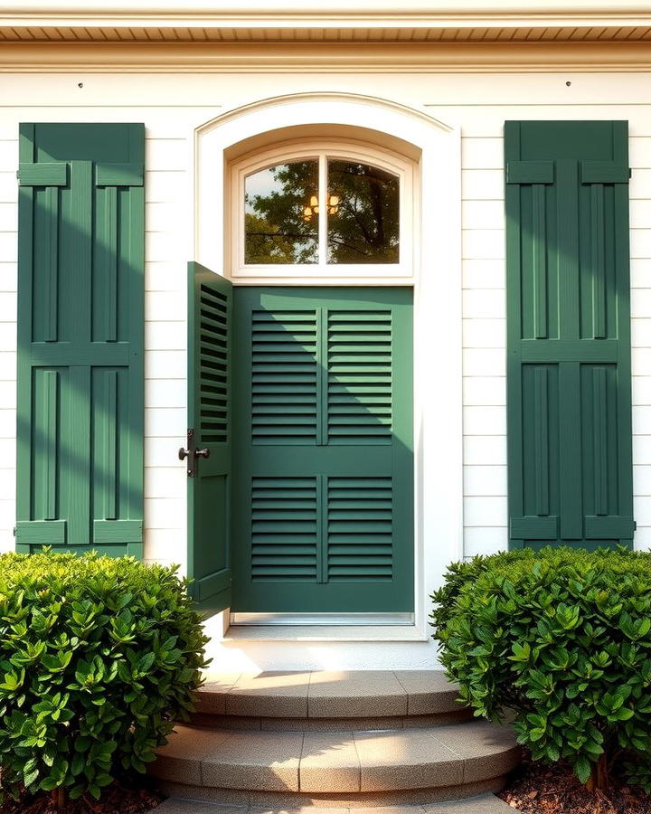 Olive Green Shutters for Exterior Charm