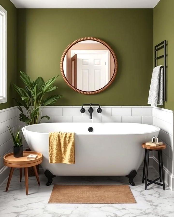 Olive Green in the Bathroom