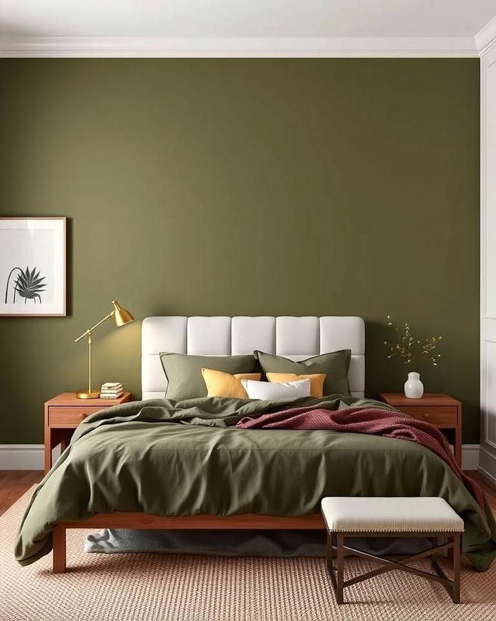 Olive Green in the Bedroom