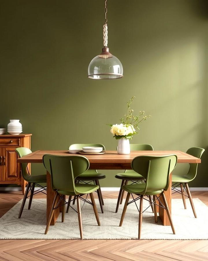 Olive Green in the Dining Room