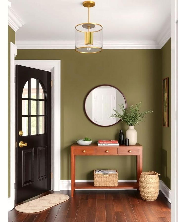 Olive Green in the Entryway