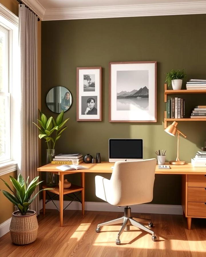 Olive Green in the Home Office