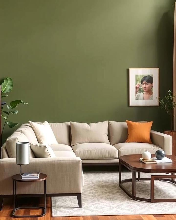 Olive Green in the Living Room
