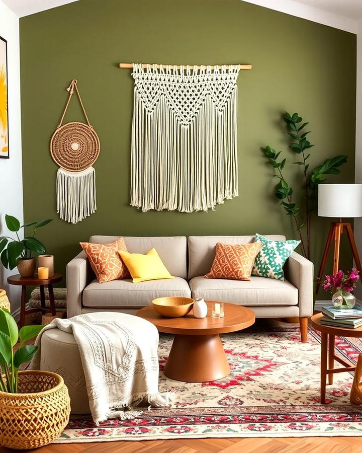 Olive Green with Bohemian Dcor