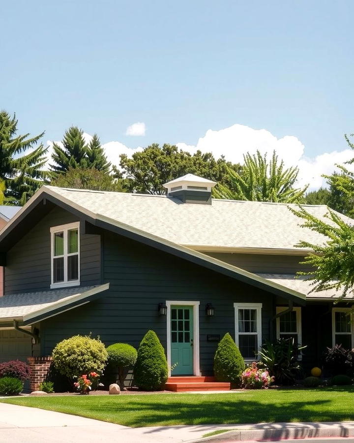 Olive Green with Cream Colored Roof