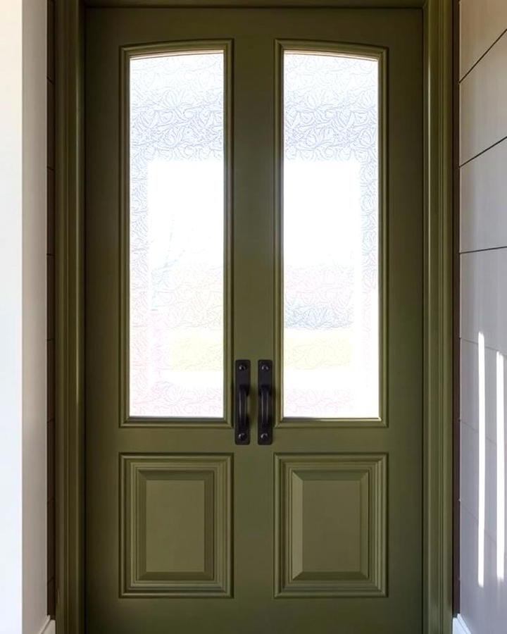 Olive Green with Glass Panels