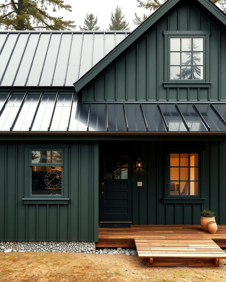 Olive Green with Metal Roofing