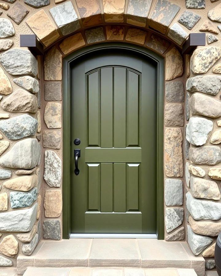 Olive Green with Stone Surrounds