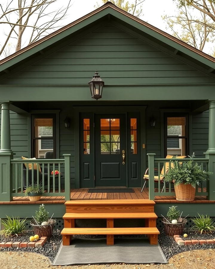 Olive Green with Wraparound Porch