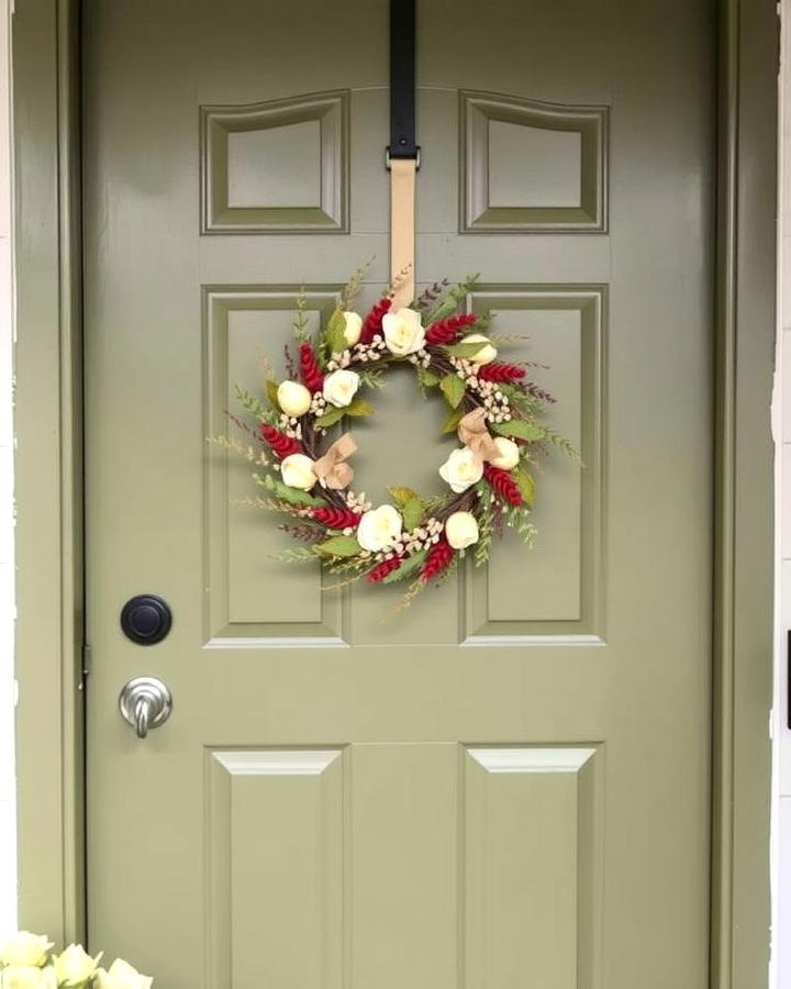 Olive Green with Wreath Decor