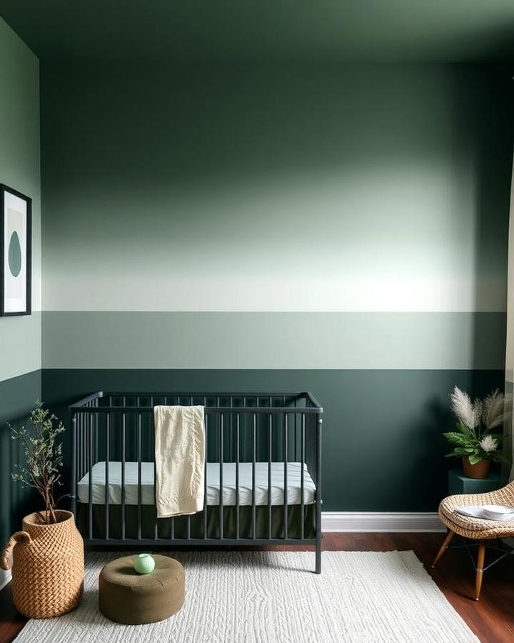 Ombre Dark Green Walls