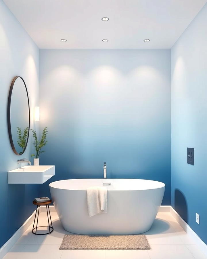 Ombre Walls in Blue and White