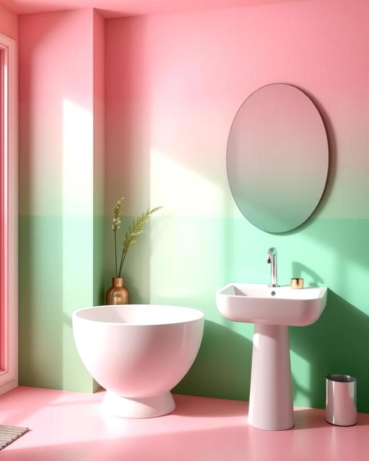 Ombre Walls in Pink and Green