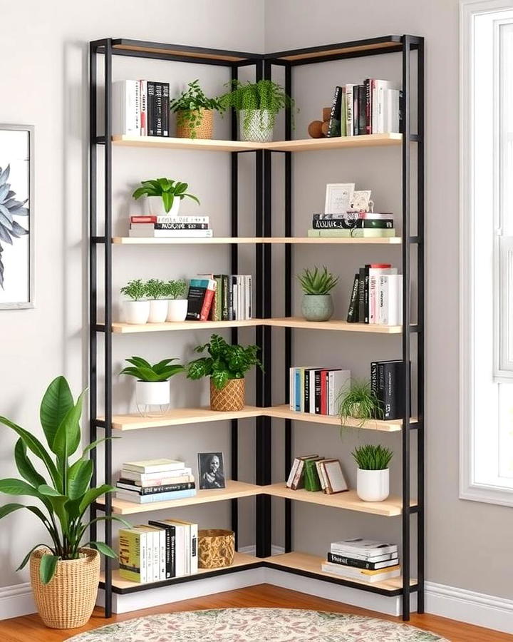 Open Back Corner Bookshelves