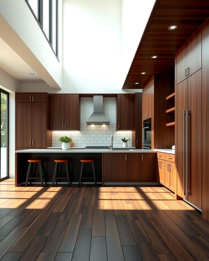 Open Concept Kitchens with Cohesive Flooring