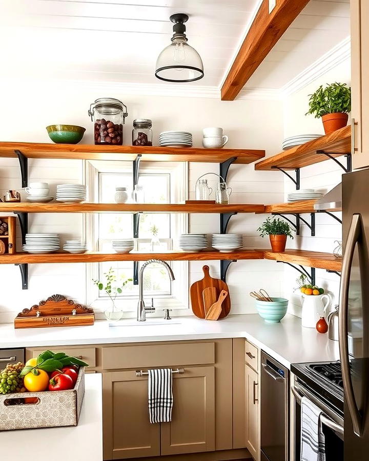 Open Shelving for Farmhouse Appeal