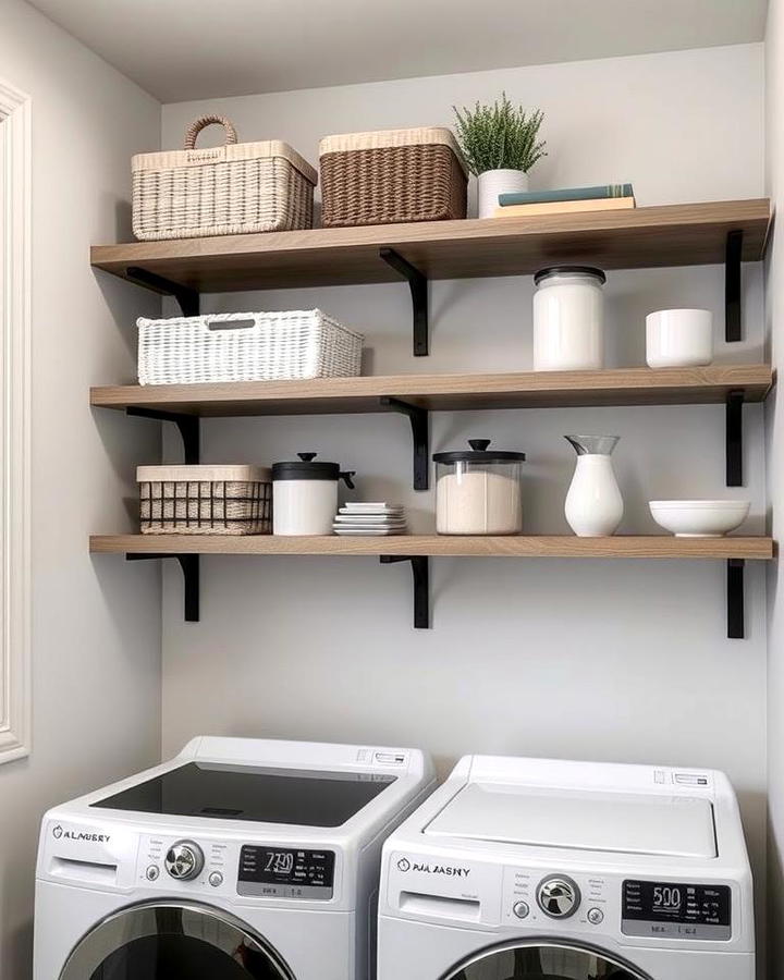 Open Shelving with Black Brackets