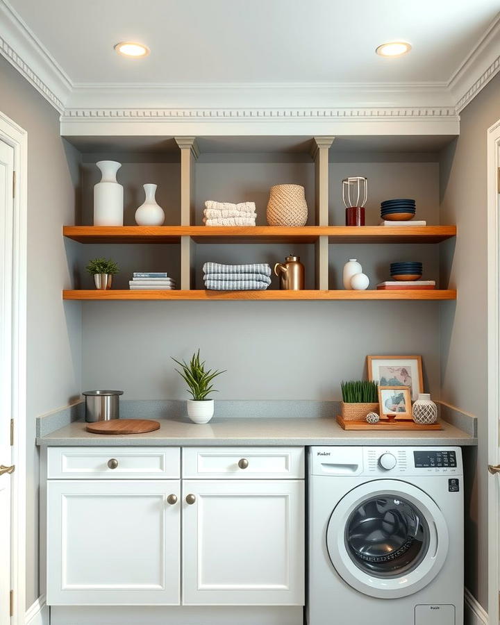 Open Shelving with Cabinets for Versatile Storage