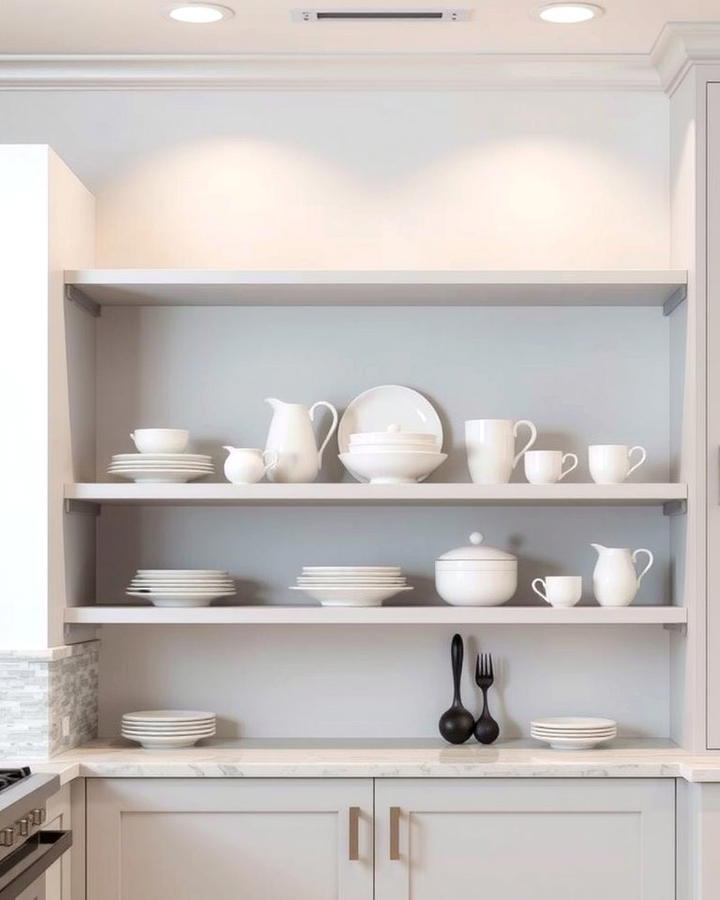 Open Shelving with Gray Tones