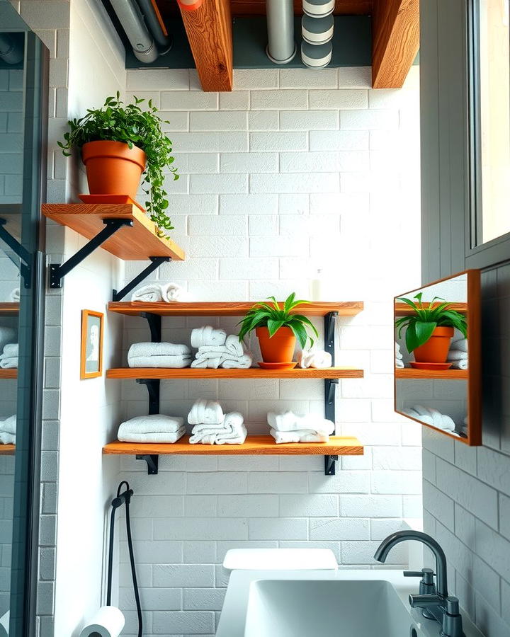 Open Shelving with Metal Brackets