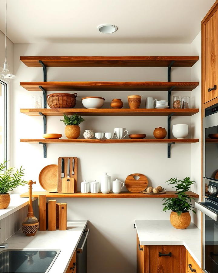 Open Shelving with Natural Materials