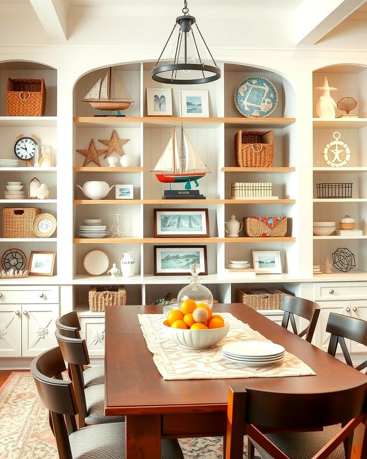 Open Shelving with Nautical Decor