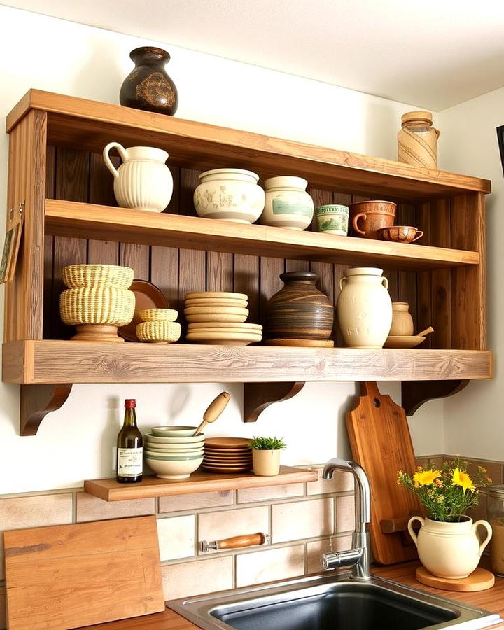 Open Shelving with Weathered Wood